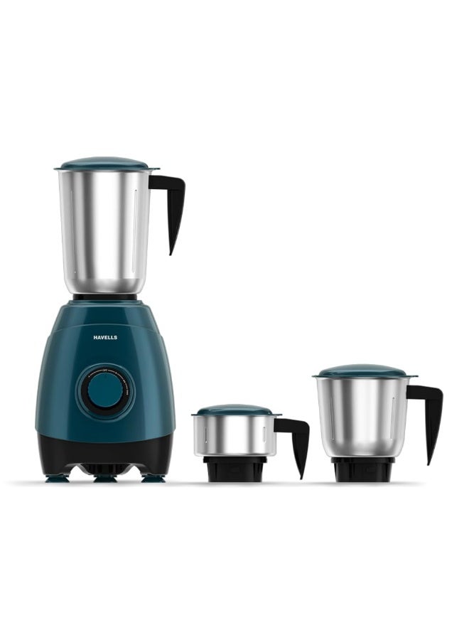 Havells ESO 750 Watt Mixer Grinder | 3 Stainless Steel Jars with Handles | 304 Rust-Resistant SS Blades | 21000 RPM High-Speed Motor | 5-Year Motor Warranty | Heavy-Duty Mixie (Teal) - Image 1
